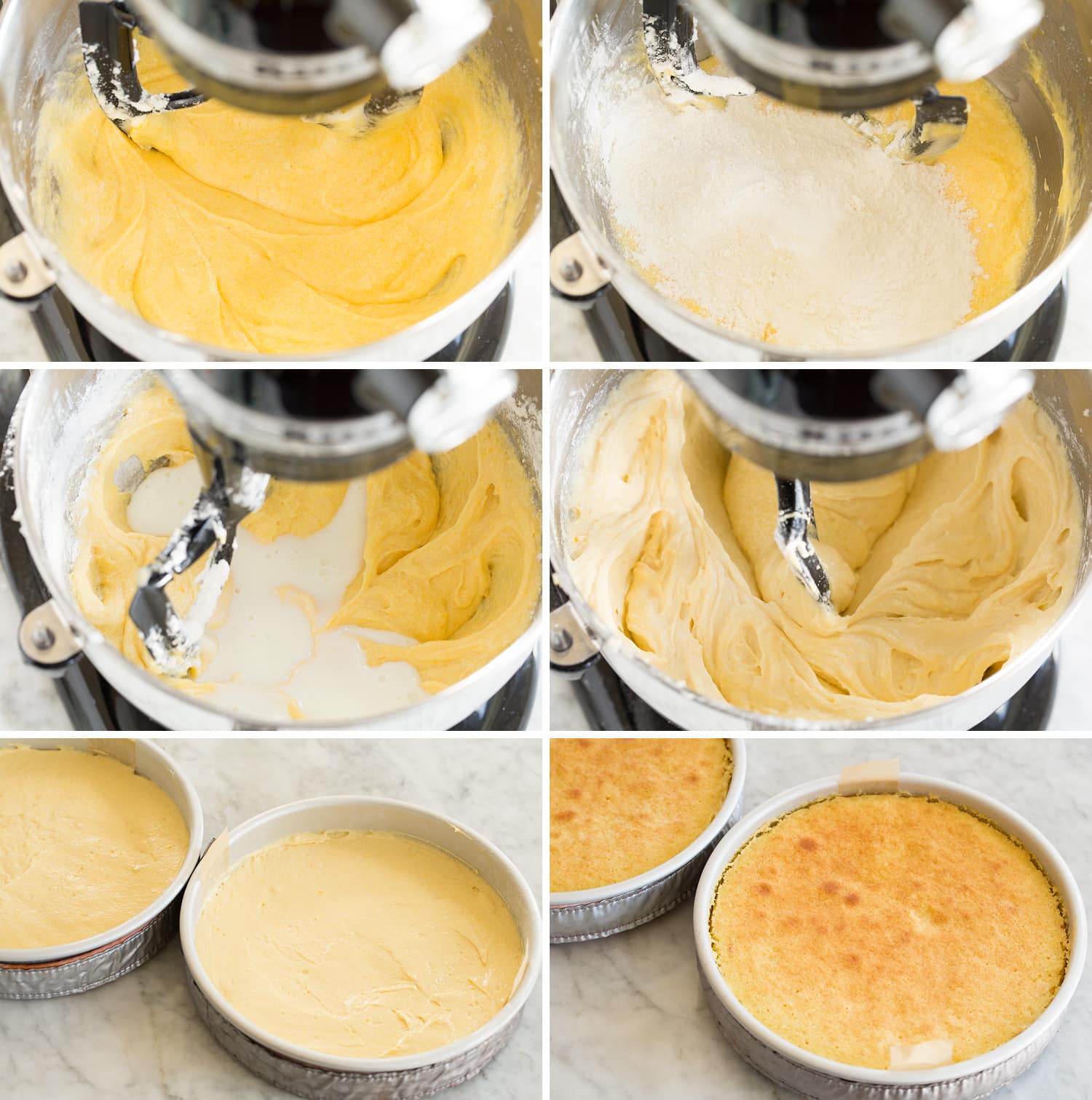 Continued steps of preparing yellow cake.